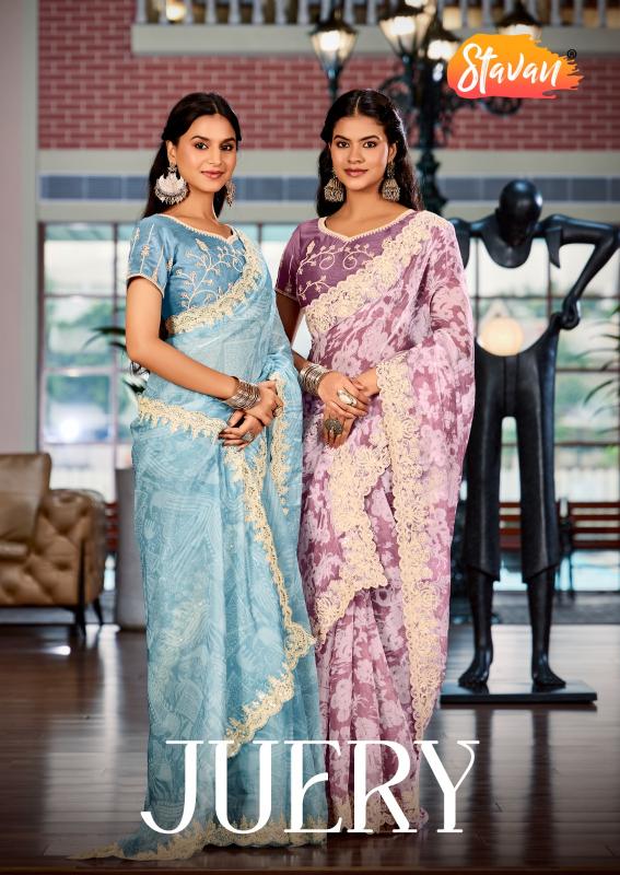 stavan launch juery vol 1 burberry fashionable design saree wholesaler 