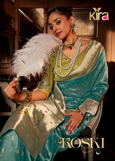 koski by kira creation viscose tisuue 6701-6706 series unique colours saree wholesaler 