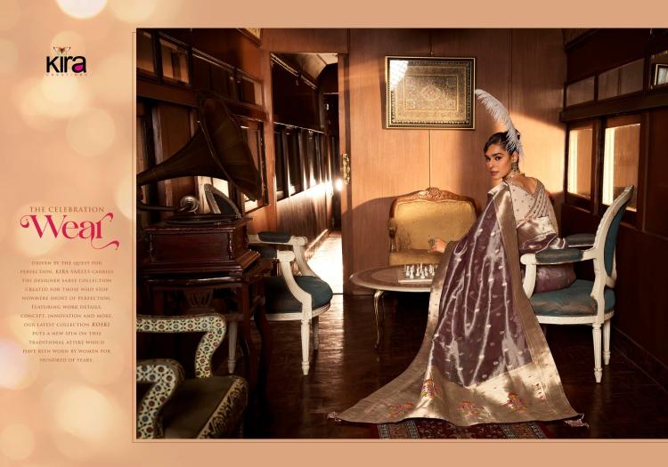 koski by kira creation viscose tisuue 6701-6706 series unique colours saree wholesaler 