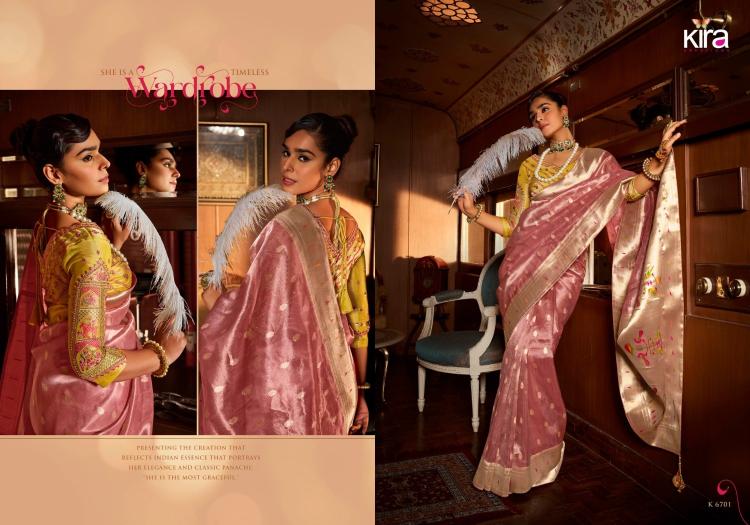 koski by kira creation viscose tisuue 6701-6706 series unique colours saree wholesaler 