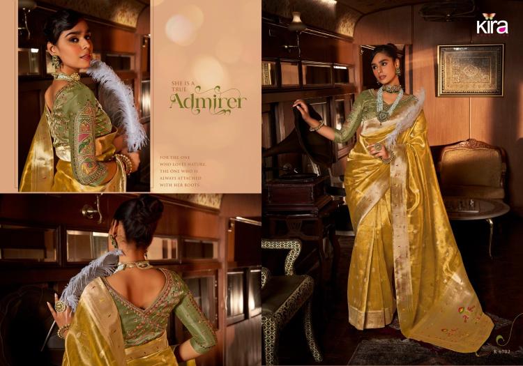 koski by kira creation viscose tisuue 6701-6706 series unique colours saree wholesaler 