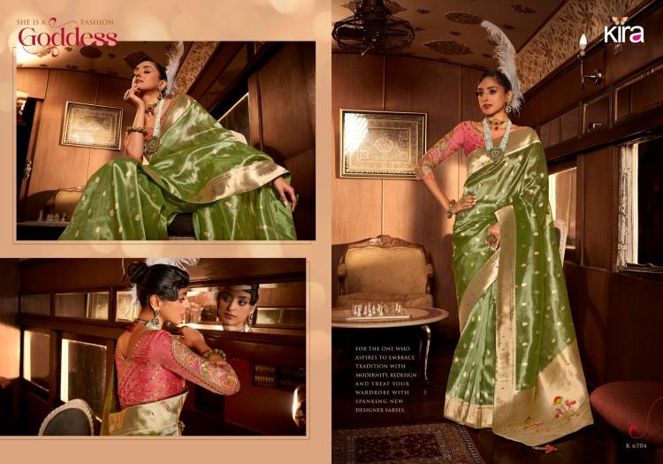 koski by kira creation viscose tisuue 6701-6706 series unique colours saree wholesaler 