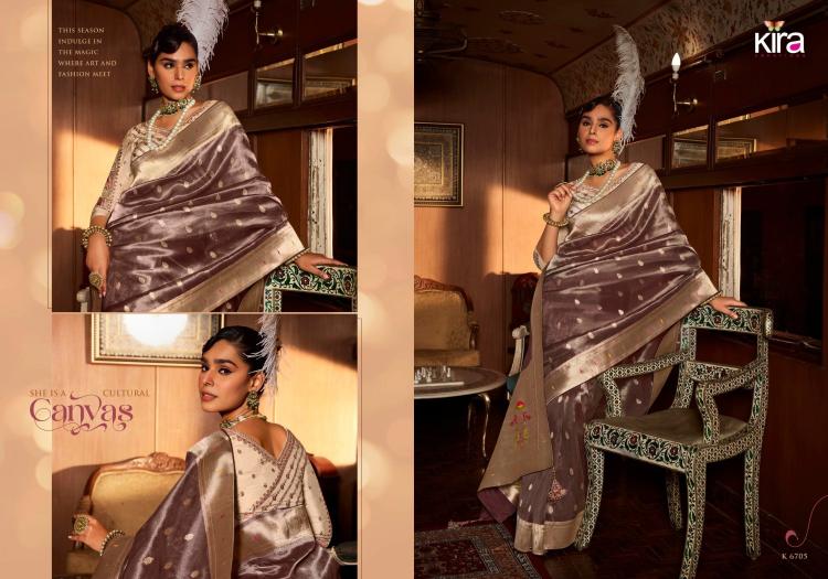koski by kira creation viscose tisuue 6701-6706 series unique colours saree wholesaler 