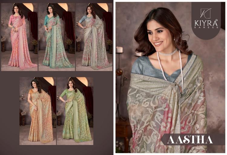 aastha by kiyra chiffon brasso pretty look fancy saree for womens 