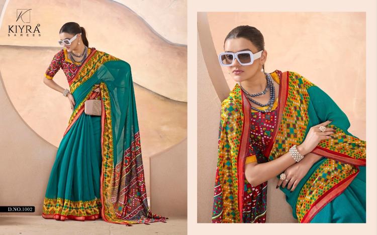 kiyra anzeer vol 5 chanderi amazing work stylish saree with blouse 