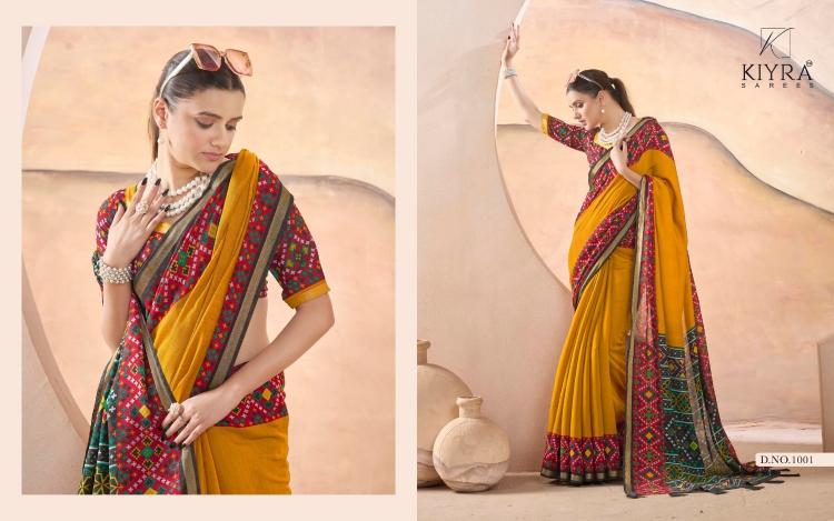 kiyra anzeer vol 5 chanderi amazing work stylish saree with blouse 