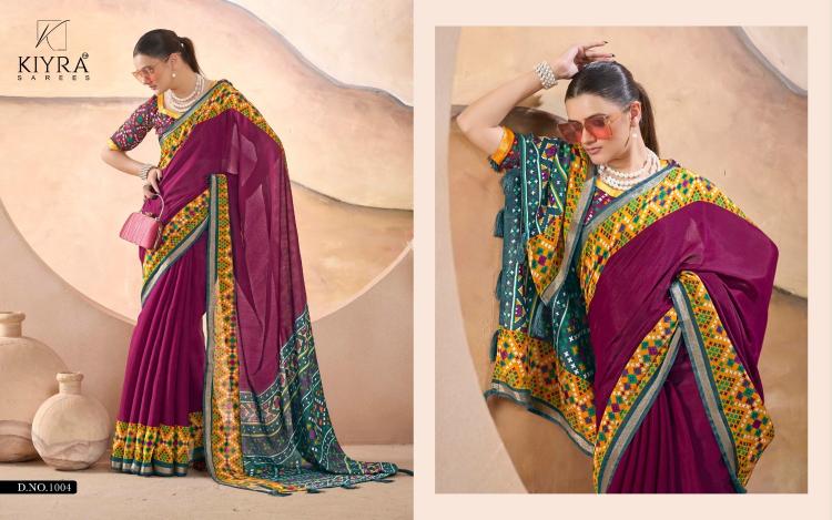 kiyra anzeer vol 5 chanderi amazing work stylish saree with blouse 