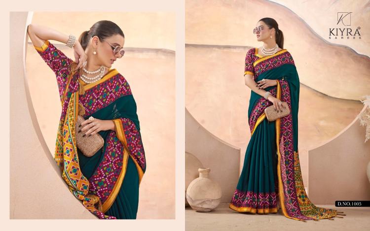 kiyra anzeer vol 5 chanderi amazing work stylish saree with blouse 