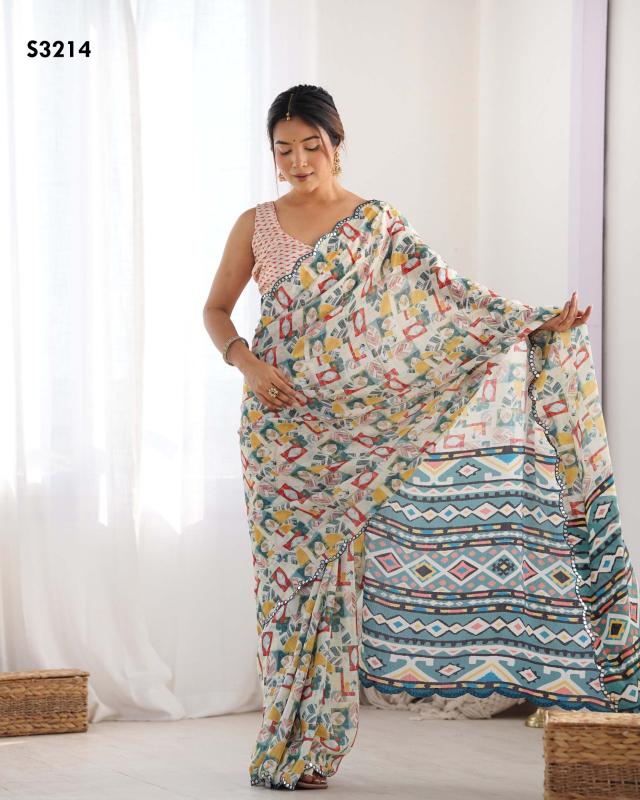 mahotsav presents kriti chinon casual wear saree wholesaler 