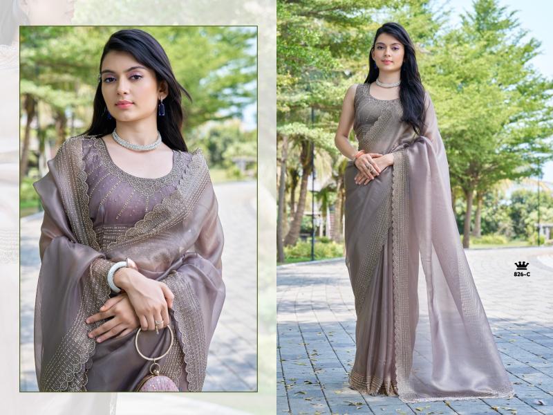 826a-826f by mehek raina silk handwork jarkan work luxurious sarees for women
