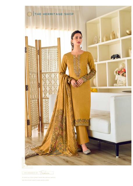hermitage shop mughal new design jam satin unstitch salwar suit set 