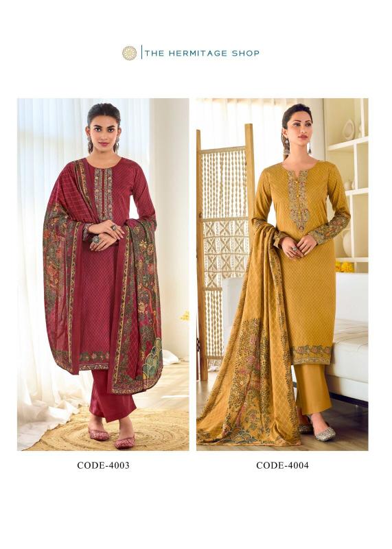 hermitage shop mughal new design jam satin unstitch salwar suit set 