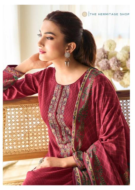 hermitage shop mughal new design jam satin unstitch salwar suit set 