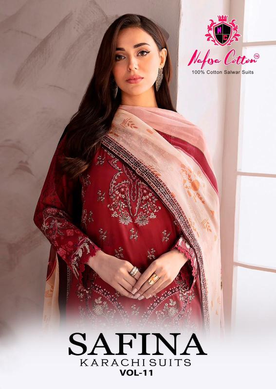 safina vol 11 by nafisa cotton hit design pakistani dress material online 