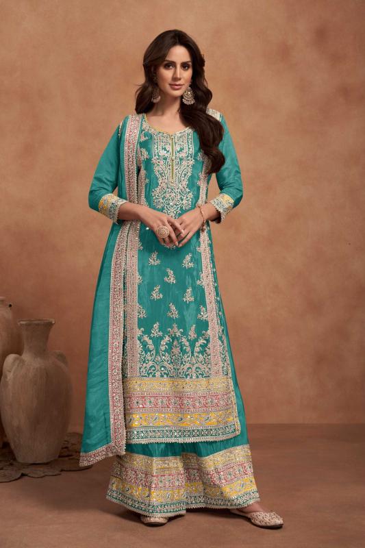 gulkayra designer nazia new color simar silk readymade classic plazzo dress  