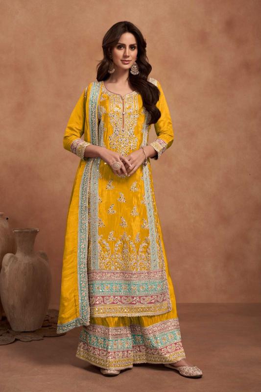 gulkayra designer nazia new color simar silk readymade classic plazzo dress  