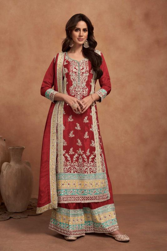 gulkayra designer nazia new color simar silk readymade classic plazzo dress  