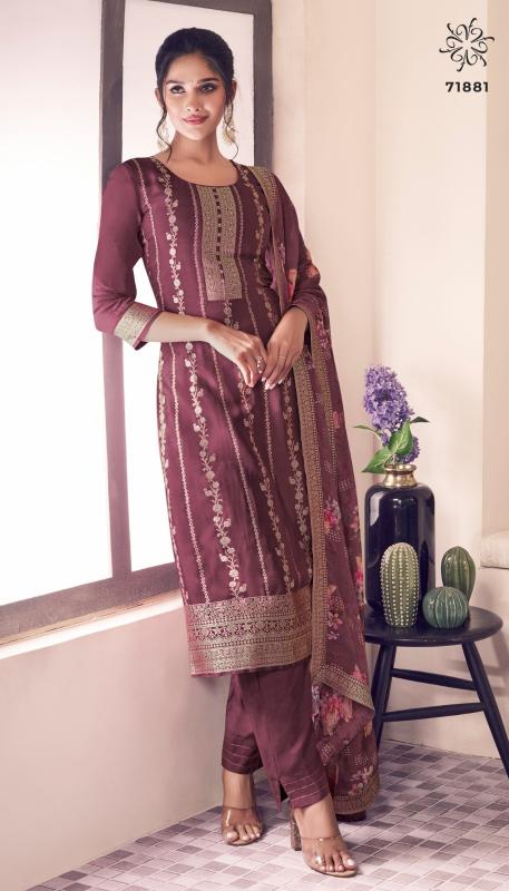 vinay kuleesh noraa lotus silk jacquard party wear dress material online 