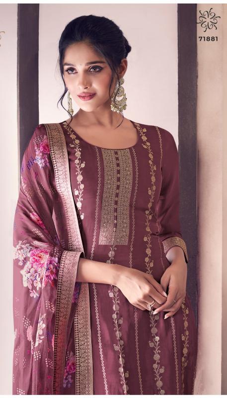 vinay kuleesh noraa lotus silk jacquard party wear dress material online 