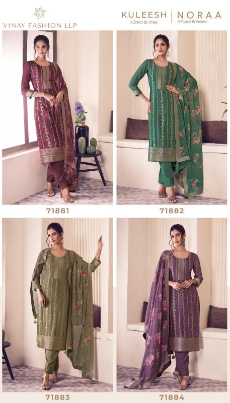 vinay kuleesh noraa lotus silk jacquard party wear dress material online 