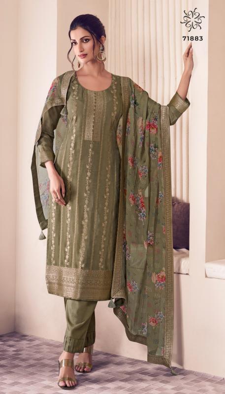 vinay kuleesh noraa lotus silk jacquard party wear dress material online 