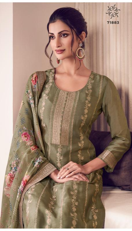 vinay kuleesh noraa lotus silk jacquard party wear dress material online 