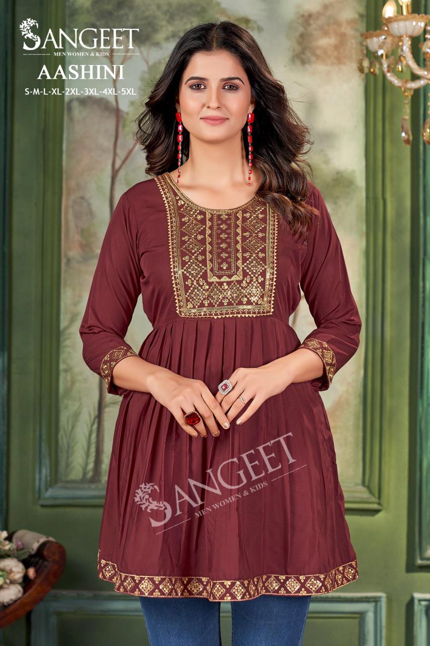 pr aashini malai rayon readymade big size casual short kurti online  