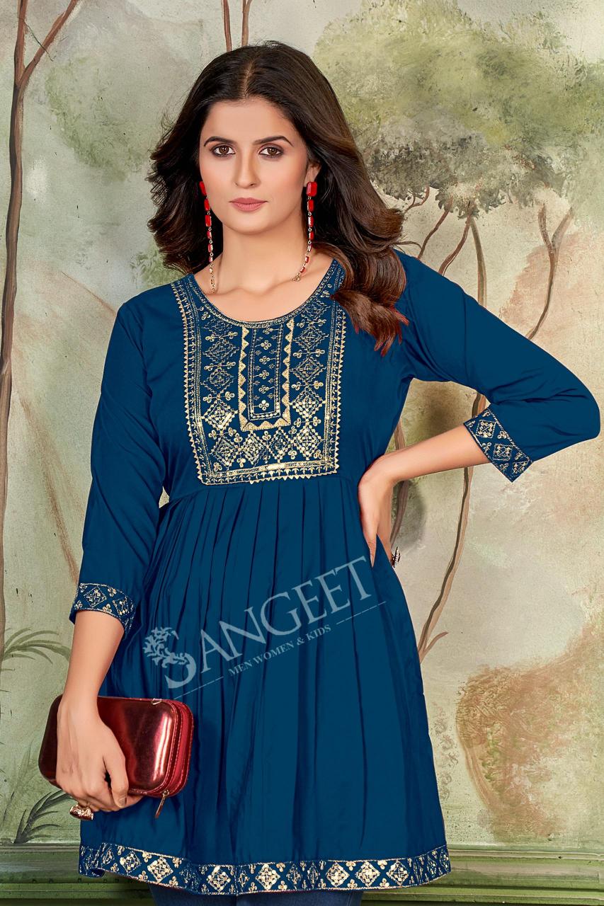 pr aashini malai rayon readymade big size casual short kurti online  