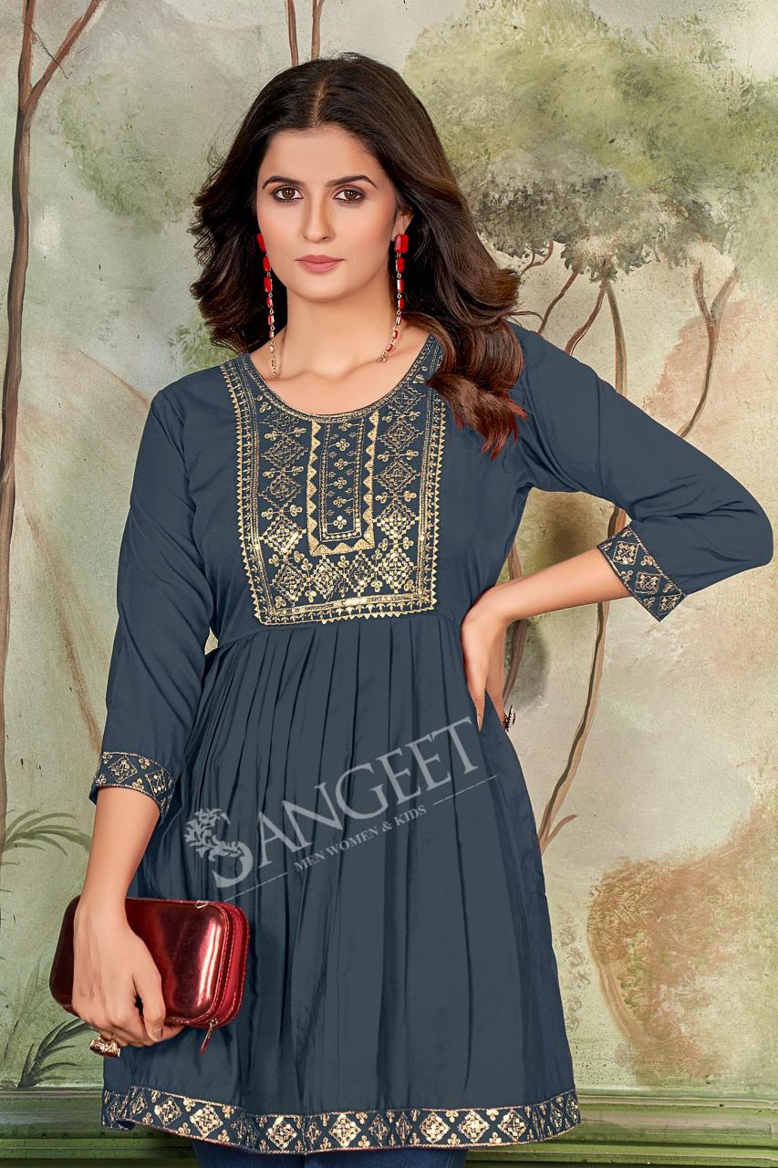 pr aashini malai rayon readymade big size casual short kurti online  