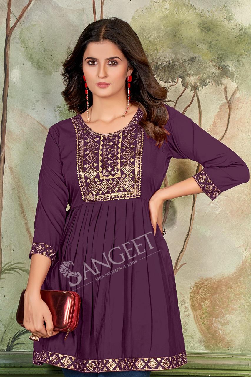 pr aashini malai rayon readymade big size casual short kurti online  