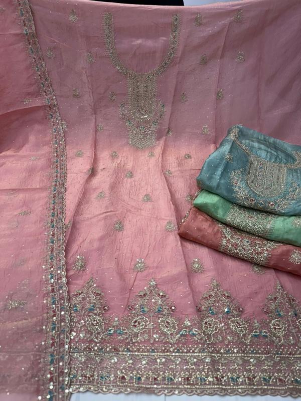 pr barcode attractive look gold crush jharkans work designer salwar kameez 