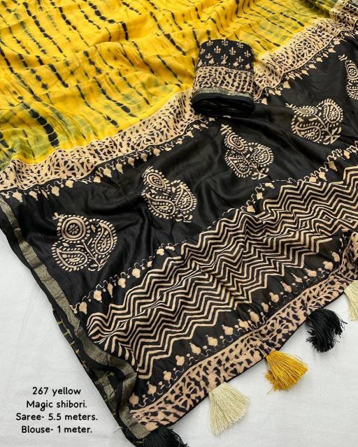 pr kc 267 magic shibori adorable chanderi cotton saree with blouse supplier 