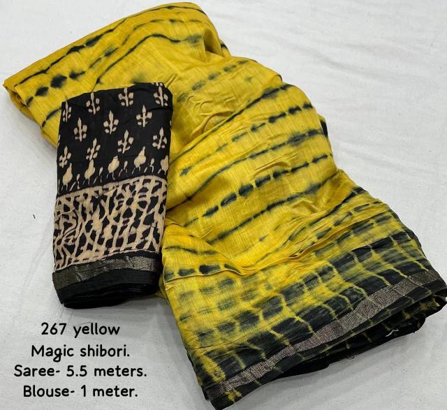 pr kc 267 magic shibori adorable chanderi cotton saree with blouse supplier 