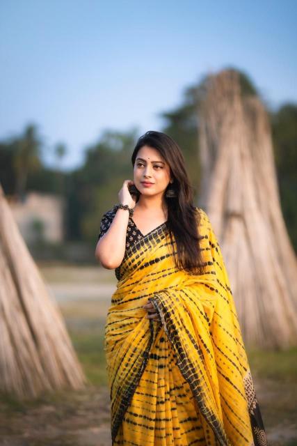 pr kc 267 magic shibori adorable chanderi cotton saree with blouse supplier 