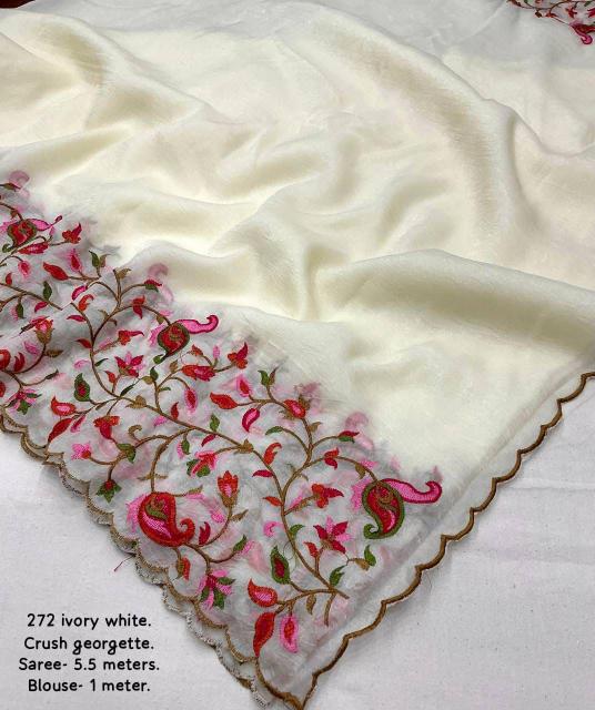 pr kc 272 kashmiri white crush georgette latest saree design 2025