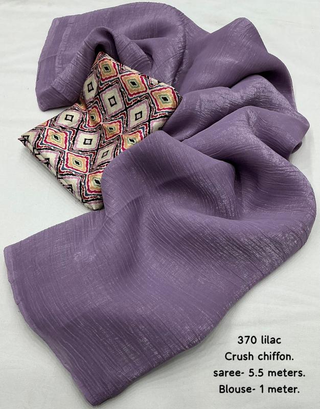 pr kc 370 crush chiffon vol 2 daily wear hit design saree with blouse 