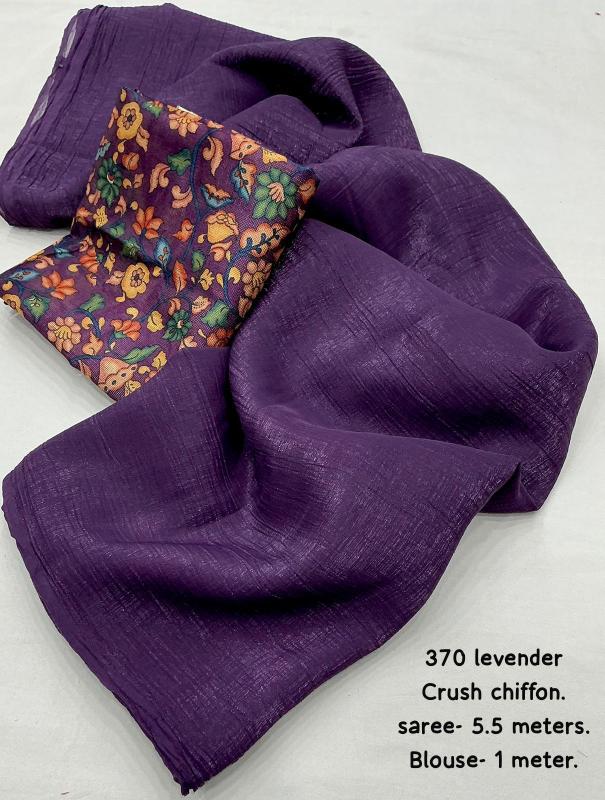 pr kc 370 crush chiffon vol 2 daily wear hit design saree with blouse 