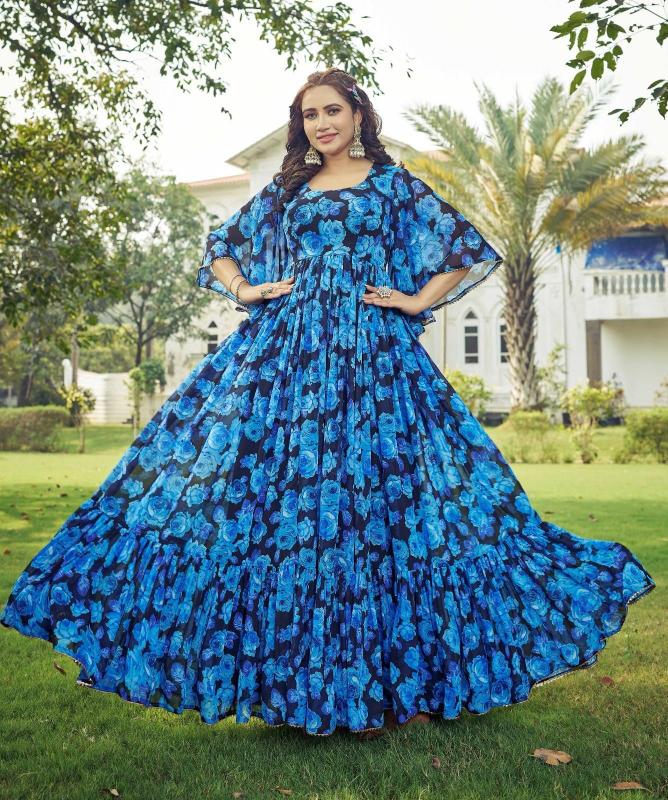 pr maahi popular design fully stitch georgette anarkali long gown exports 