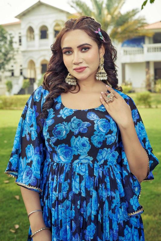 pr maahi popular design fully stitch georgette anarkali long gown exports 