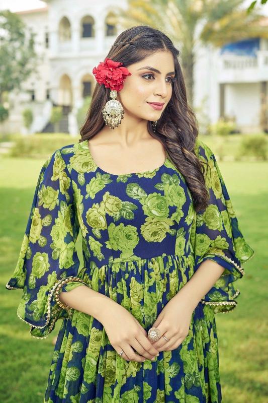 pr maahi popular design fully stitch georgette anarkali long gown exports 