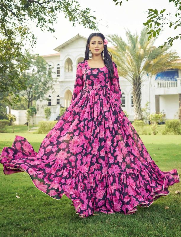 pr maahi popular design fully stitch georgette anarkali long gown exports 