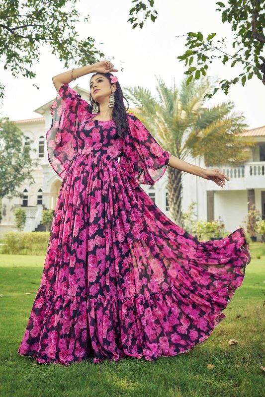 pr maahi popular design fully stitch georgette anarkali long gown exports 