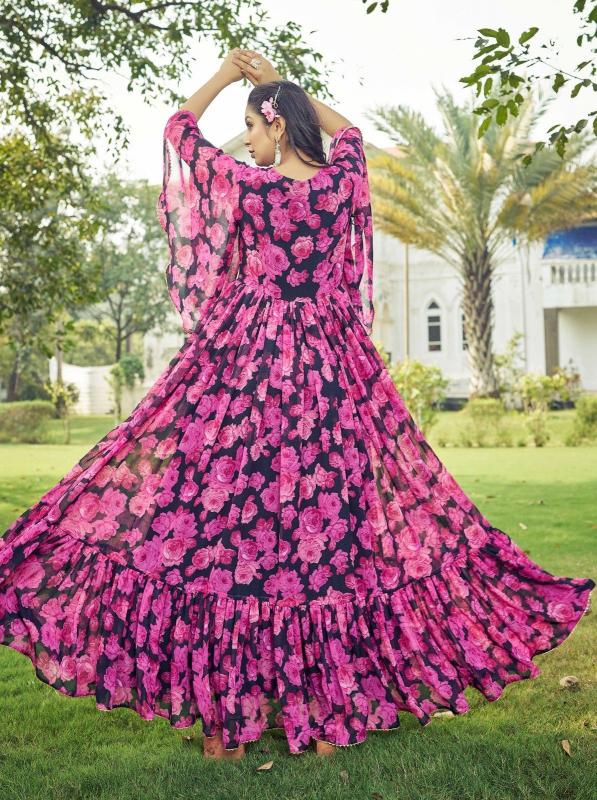 pr maahi popular design fully stitch georgette anarkali long gown exports 