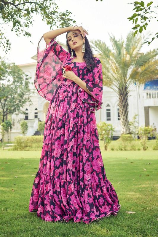 pr maahi popular design fully stitch georgette anarkali long gown exports 