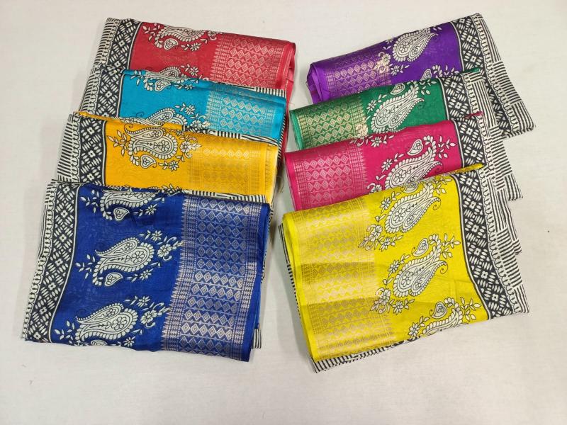 pr soft silk color matching new design fancy saree exports 