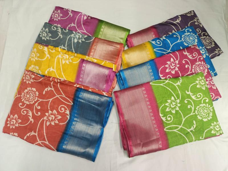 pr soft silk color matching new design fancy saree exports 
