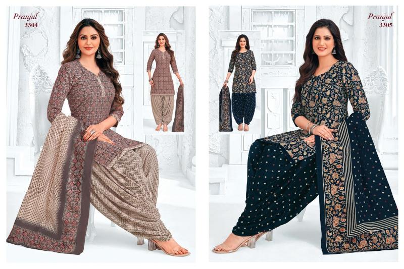 pranjul priyanshi vol 33 cotton classic plus size patiyala 3pcs suit online 