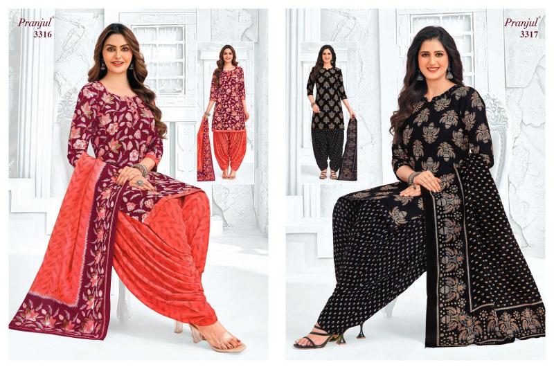pranjul priyanshi vol 33 cotton classic plus size patiyala 3pcs suit online 