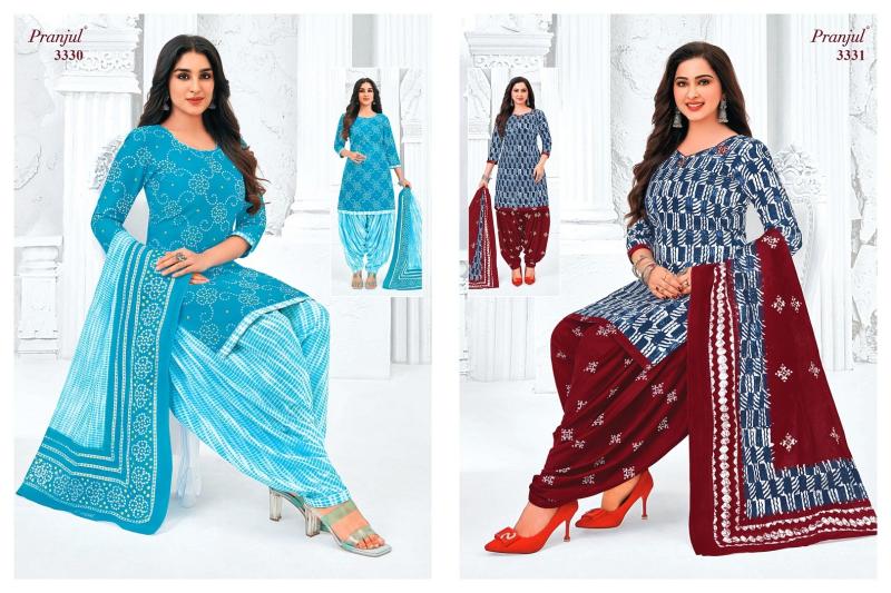 pranjul priyanshi vol 33 cotton classic plus size patiyala 3pcs suit online 