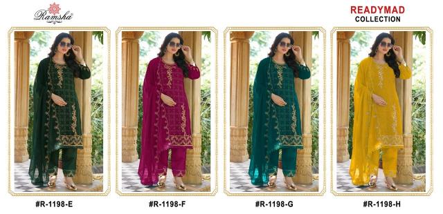 r 1198 nx by ramsha readymade embroidery work georgette pakistani suit supplier 